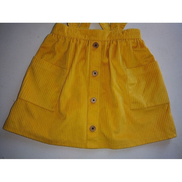 Wonder Nation Toddler Girls Yellow Corduroy Ruffle Strap Jumper Skirt 3T - Picture 3 of 6